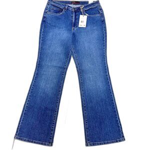 Kikit bootcut women jeans size 12 medium wash NWT Western Bohemian Casual Denim